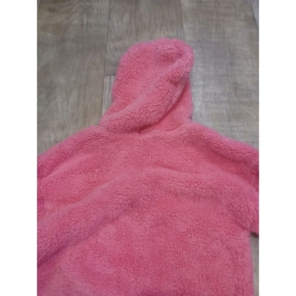 Tommy Hilfiger Girls Pink Sherpa Jacket Hot Pink Full Zip Size Large 12/14